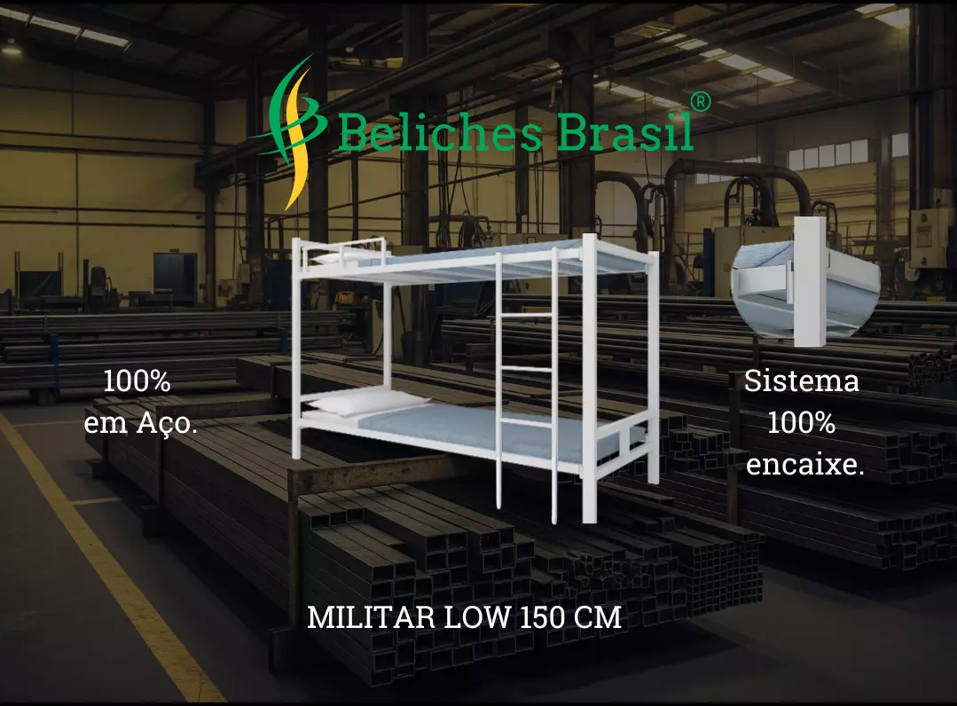 Beliche Militar Low 100% em Aço e de Encaixe - Beliches Brasil®
